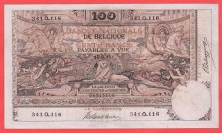 100 Francs Montald Xf 1911 With Arabesque Rare Note photo