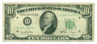 1950 Cleveland District $10 Federal Reserve Star Note D00833006 photo