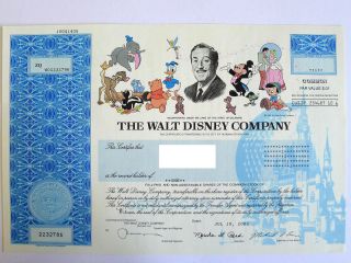 Disney Stock Certificate,  Featuring Mickey Mouse,  Donald Ducks,  And More photo