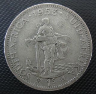 1953 South Africa 1 Shilling - Silver - Key Date photo
