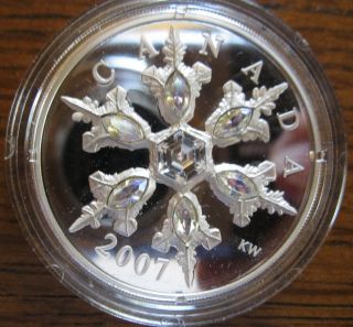 2007 $20 Snowflake Iridescent Dc (proof) Silver Commemorative photo