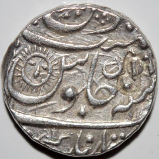 Indian Princely State Indore Ah1177 Silver Rupeee Coin Very Rare photo