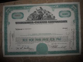 1958 Studebaker Packard Corp Automobile Car Stock Certificate 100 Share Green photo