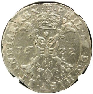 1622 Spanish Netherland Silver Patagon Flanders Ngc Xf40 photo