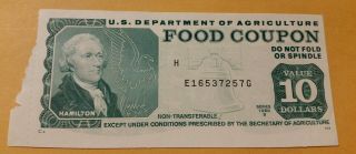 Usda Food Stamp Food Coupon Series 1980 B $10 Note Crisp Real E16537257g photo
