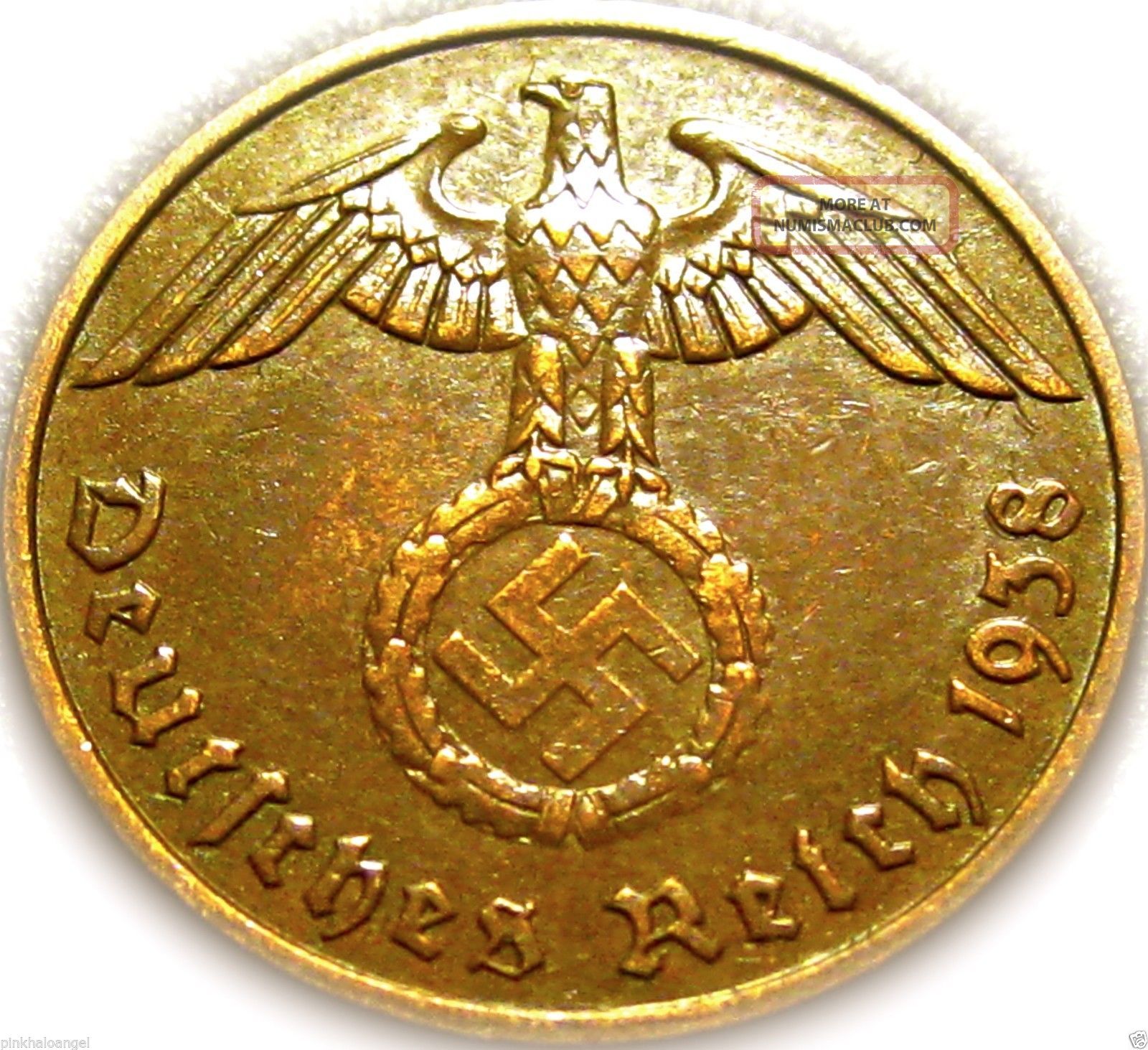 German 3rd Reich - German 1938e 2 Reichspfennig Coin W/ Swastika - Ww 2 Germany photo