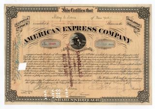 James C Fargo - American Express Co Stock Certificate photo