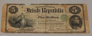 1866 Ireland $5 National Promissory Note - Pick S101 photo