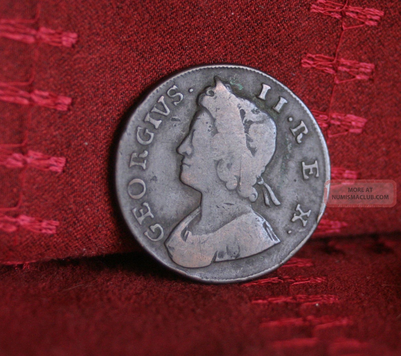 1737 Great Britain 1/2 Penny Half World Coin Britania Seated Uk England ...