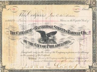 The Catherine And Bainbridge Streets Ry Co Stock March 13,  1905 Philadelphia photo
