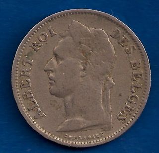 Belgian Congo 50 Centimes 1926 Belgium Colony Africa Coin French Legend photo