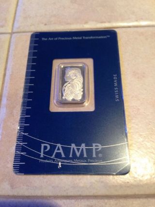 5 Gram Pamp Suisse Platinum Bar In Assay - 999,  5 Cert 001594 photo