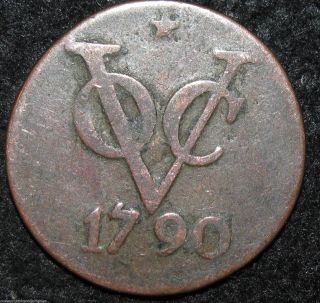 Netherlands Duit 1790 Voc Europe World Coin (combine S&h) Bin - 1599 photo