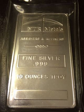 10 Oz Silver Bar Ntr Metals.  999 Fine Silver photo