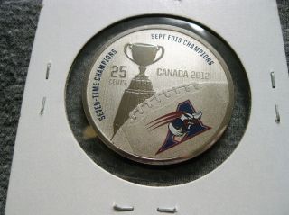 Canada 25 Cents 2012 Montreal Alouettes Cfl Canadian Football Grey Cup Km 1317 photo