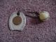 Vintage 1948 Good Luck Keychain With 1948 Wheat Penny And Baseball Charm Exonumia photo 1