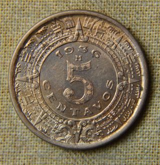 1936 Mexico 5 Centavos - Uncirculated photo