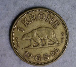 Greenland Krone 1926 Very Fine Coin (stock 1336) photo
