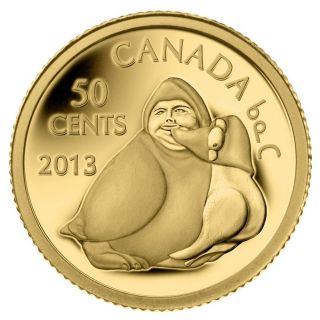 2013 50 - Cents 1/25oz Owl Shaman Holding Goose Fine Gold Coin photo