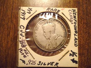 Newfoundland,  Canada,  50 Cents,  Half Dollar,  Sterling Silver,  King George V photo