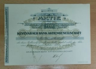 Yugoslavia 1920 Bond Stock/ Share/ Akcija Kovinska Banka / Kovin Bank photo