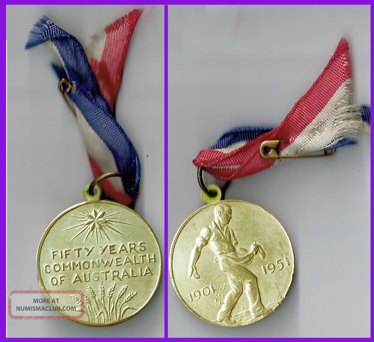 Australia 50th Anniversary Of Federation Commemorative Medallion