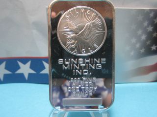 Sunshine Minting Silver Bar One Ounce Of Fine.  999 Pure Silver photo