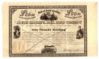 1866 South Carolina Railroad Company Bond photo