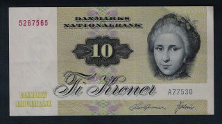 Denmark Banknote 10 Kroner 1972 Series Vf, photo