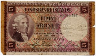 Iceland 5 Kronur 1928 