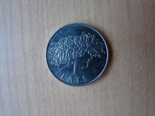 Latvia Lettland 2006 1lats Ligo Wreath Coin,  Circulated photo