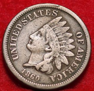 Circulated 1860 Philadelphia Copper - Nickel Indian Head Cent photo