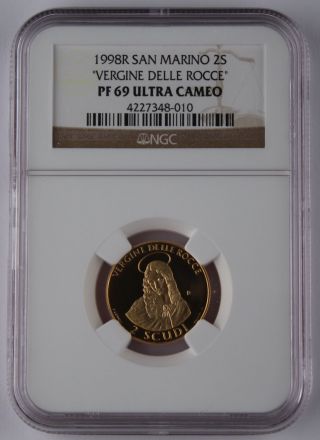 San Marino 1998 2 Scudi 6.  45 Gram Gold Proof Coin Ngc Pf69 