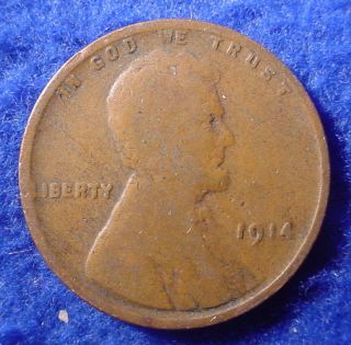 1914 P Philadelphia Lincoln Copper 1c Wheat Cent Penny Low Combined Ship Sa5 photo
