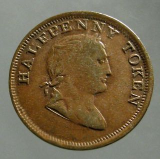 1820 Copper Halfpenny_trade Token_king George Iii_ireland / Hibernia photo