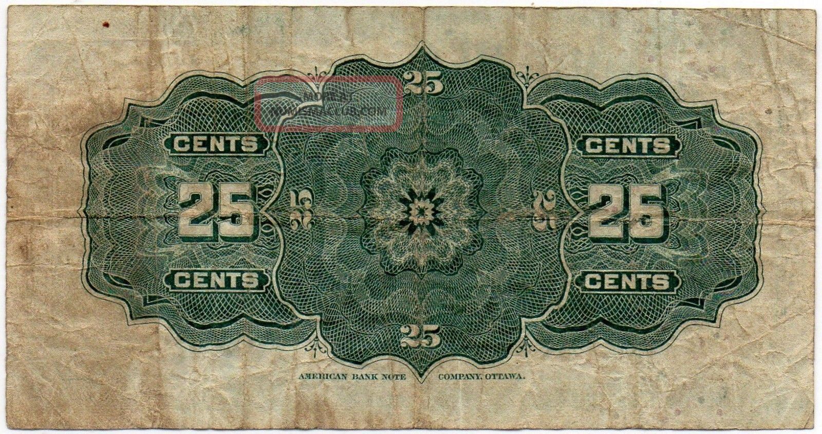1900 Dominion Of Canada - 25 Cent Bank Note (courtney)