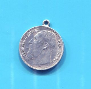 Belgium - Leopold Ii Silver Franc (frank),  1909 photo