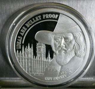 Guy Fawkes Proof Like 1 Oz.  999 Silver 