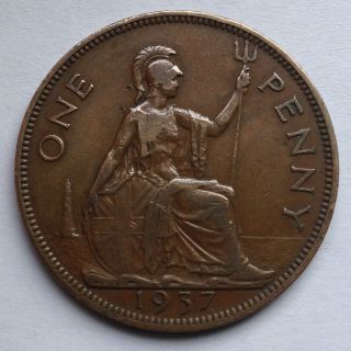 L3 Uk Great Britain Penny,  1937 For 1 Coin Only photo