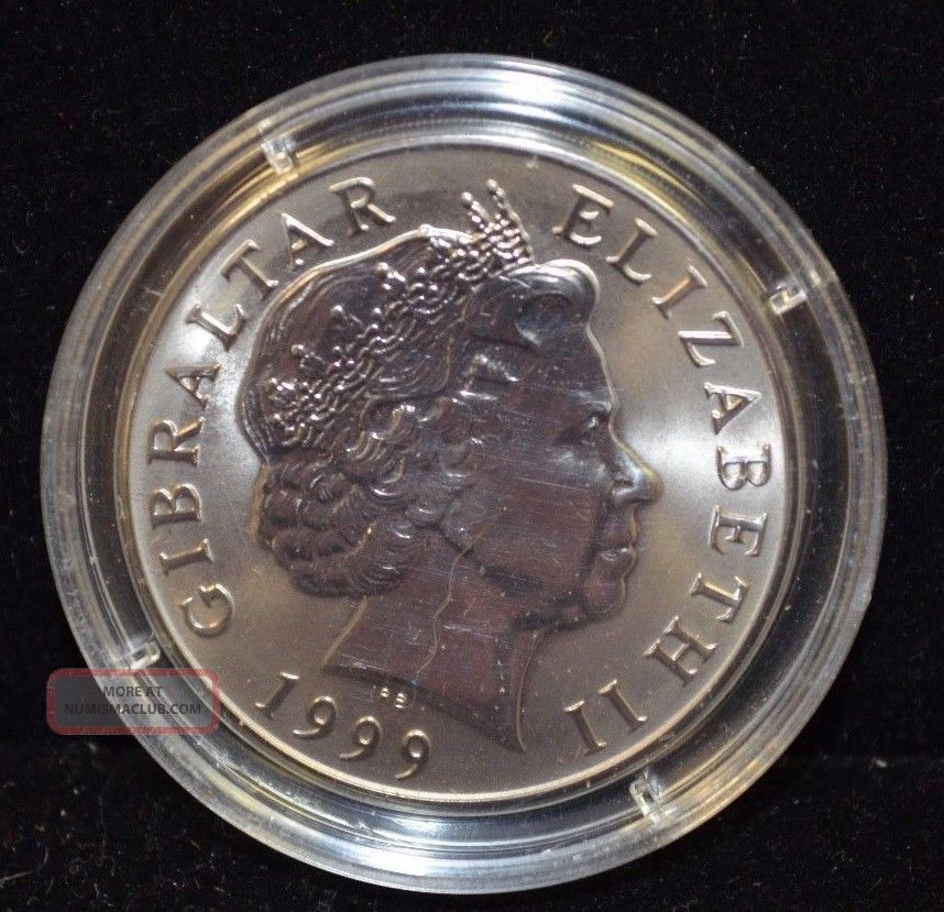 1999 2000 Millennium Gibraltar 5 Pounds Titanium Coin