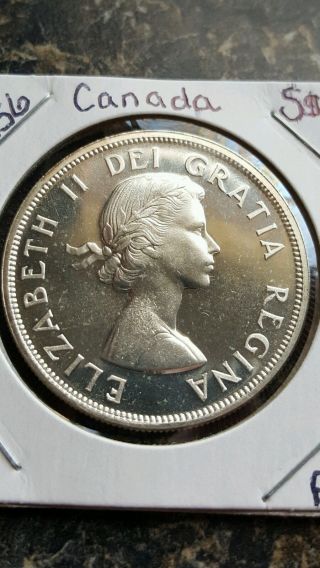 1956 S$1 Canada Silver Dollar☆☆very High Grade☆☆ photo