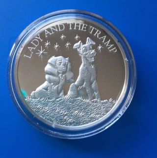 Disney Lady And The Tramp 1 Oz Silver Coin photo