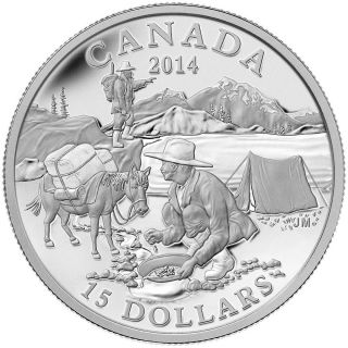 2014 $15 Exploring Canada Series: The Gold Rush Fine Silver Coin photo