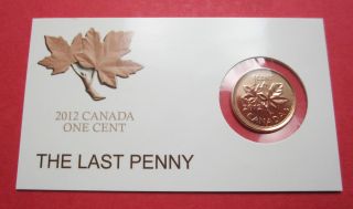 Penny - Card - Last 1 - Cent - Coin - 2012 - Canadian - 1c photo