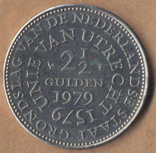 Netherlands 2 - 1/2 Gulden,  1979,  400th Anniversary - The Union Of Utrecht photo