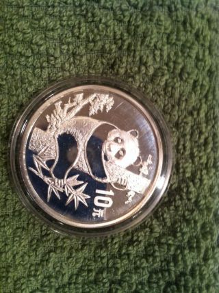 1987 1oz Silver Chinese Panda Coin photo