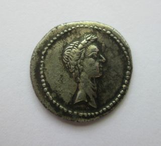 Julius Caesar Roman Silver Denarius photo