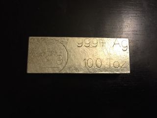 10 Oz.  999 Silver Bar Made By Pyromet Refinery - Rare Kit Kat Loaf Bar photo