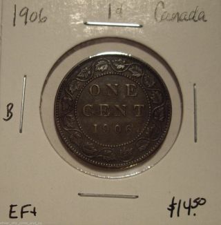 B Canada Edward Vii 1906 Large Cent - Ef, photo