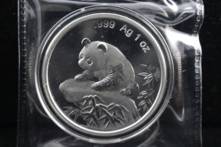 1999 China 1oz Silver Chinese Panda Coin 10yuan photo
